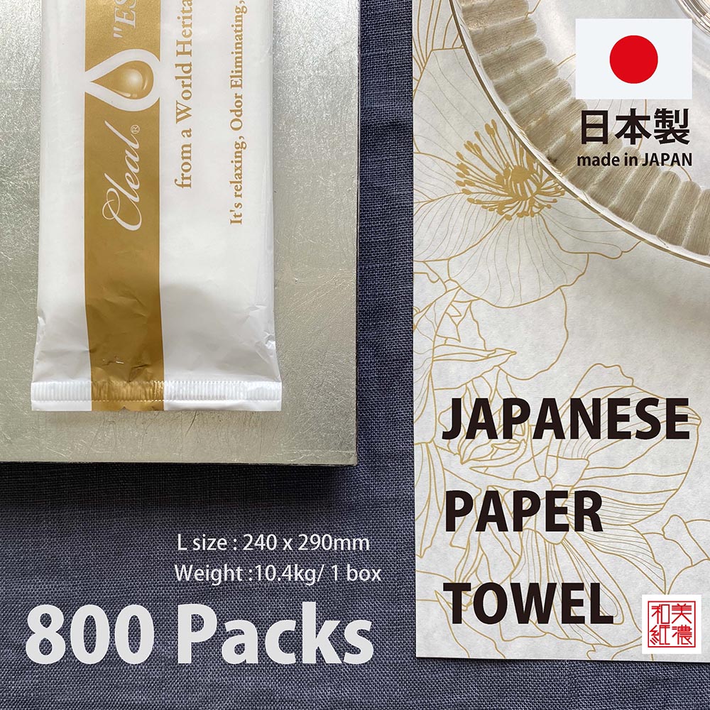 【11月出荷】紙おしぼり抗菌 大判 厚手 業務用 クリール エッセンス 日本製 和紙 高級 贅沢 おしぼり Lサイズ 800枚入り 使い捨て フレグランス おしゃれ ふんわり 柔らか 外資系リゾート ディーラー 洋風 割烹 30種類の植物性エッセンス配合 海外 3