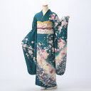 【レンタル】【成人式】振袖 フルセット Mサイズ 花柄 青・紺系 振袖フルセット 結婚式 卒業式 結納 レンタル着物 26280