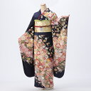 【中古】ほぼ新品【購入品】振袖 フルセット Lサイズ 青・紺系 成人式 リユース 状態:S 販売 良品 正絹 結婚式 卒業式 結納