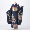 【中古】【購入品】振袖 フルセット Mサイズ 古典柄 青・紺系 成人式 リユース 状態:S 販売 結婚式 卒業式 結納 着物