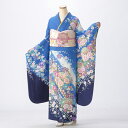 【中古】【購入品】振袖 フルセット Mサイズ 古典柄 青・紺系 成人式 リユース 状態:S 販売 結婚式 卒業式 結納 着物 36598