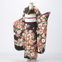 【中古】【購入品】振袖 フルセット Lサイズ 古典柄 茶系 成人式 リユース 状態:S 販売 結婚式 卒業式 結納 着物 36325
