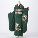【中古】【購入品】振袖 フルセット Lサイズ 古典柄 グリーン系 成人式 リユース 状態:S 販売 結婚式 卒業式 結納 着物