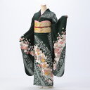 【レンタル】【成人式期間外】振袖 フルセット Lサイズ グリーン系 ほぼ新品 状態:S 良品 成人式 結婚式 卒業式 結納 リユース レンタル着物 (5泊6日:...