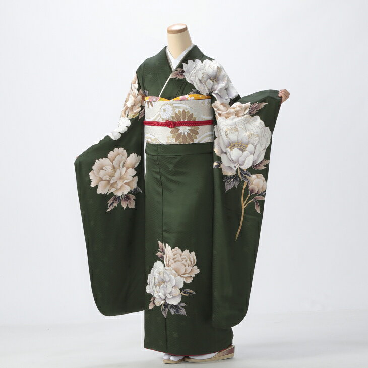 楽天市場】振袖 中古（カラーグリーン）（着物セット｜和服