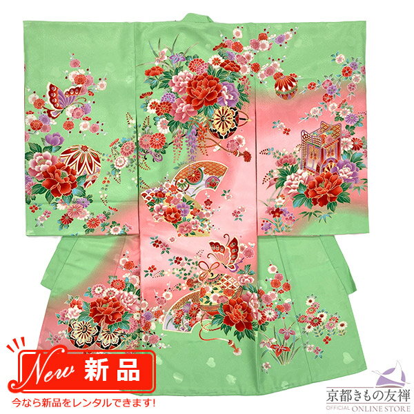 ブラックフライデーPT5倍! 【レンタル】産着 お宮参り 着物 女の子 初着 祝着 長襦袢 熨斗目 掛け着物 祝い着 ベビー レンタル着物 (5泊6日)