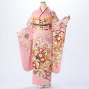 【中古】【購入品】振袖 フルセット Mサイズ 古典柄 ピンク・オレンジ系 成人式 リユース 状態:S 販売 振袖フルセット 結婚式 卒業式 結納 40801