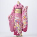 【レンタル】【成人式】振袖 フルセット Lサイズ ピンク・オレンジ系 花柄 振袖フルセット 結婚式 卒業式 結納 レンタル着物 46380