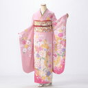 【中古】【購入品】振袖 フルセット Mサイズ 花柄 ピンク・オレンジ系 成人式 リユース 状態:A 販売 結婚式 卒業式 結納 着物