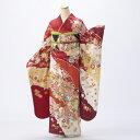 【レンタル】【成人式】振袖 フルセット Lサイズ ほぼ新品 赤・ワイン系 結婚式 卒業式 結納 レンタル着物
