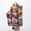 【中古】【購入品】振袖 フルセット Lサイズ 古典柄 成人式 着物 振袖フルセット 赤・ワイン系 リユース 状態:S 販売 正絹 振り袖 卒業式 10111