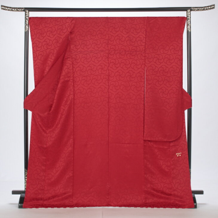 【中古】【購入品】振袖 フルセット Lサイズ ブランド 赤・ワイン系 成人式 リユース 状態:S 販売 結婚式 卒業式 結納 着物