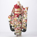 【中古】【購入品】振袖 フルセット Lサイズ 古典柄 赤・ワイン系 成人式 リユース 状態:S 販売 結婚式 卒業式 結納 着物