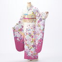 【中古】【購入品】振袖 フルセット Mサイズ 白・グレー系 花柄 成人式 着物 振袖フルセット 販売 状態:A リユース アウトレット 正絹 結婚式 卒業式 結...