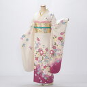 【中古】【購入品】振袖 フルセット Mサイズ 花柄 白・グレー系 成人式 リユース 状態:A 販売 振袖フルセット 美品 結婚式 卒業式 結納 86176