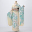 【中古】【購入品】振袖 フルセット Mサイズ 絞り柄 からし・黄系 成人式 着物 振袖フルセット 販売 状態:A リユース 結婚式 卒業式 結納 33076