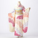 【レンタル】【成人式期間外】振袖 フルセット Mサイズ 花柄 からし・黄系 状態:S 成人式 結婚式 卒業式 結納 リユース レンタル着物 (5泊6日:1月21...