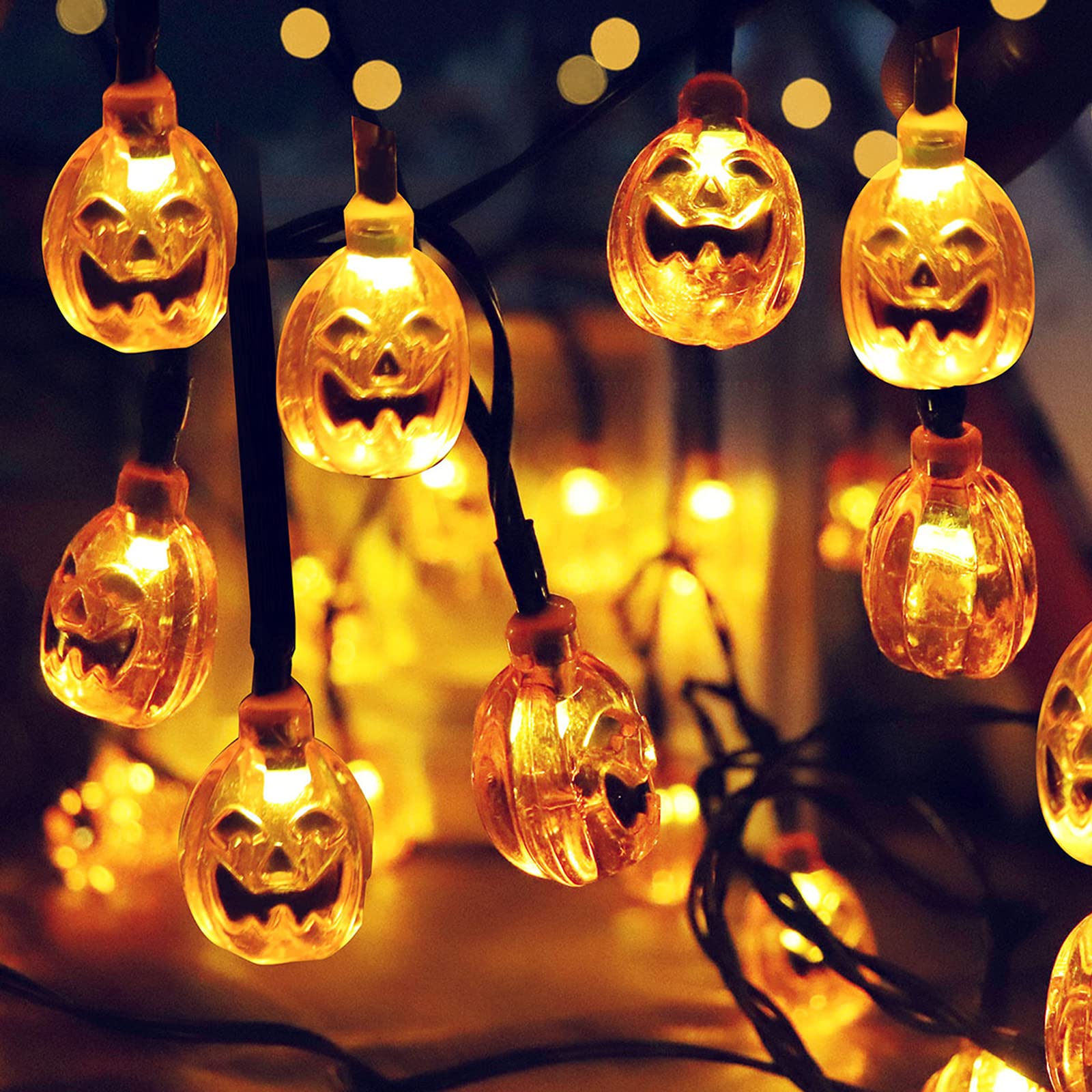 ハロウィン 飾り 装飾 LED かぼちゃライト ソーラー充電式 50LED電球 7m ハロウィン 飾りライト ストリングスライト パンプキンライト 囲気作り DIY 装飾 屋外 室内 照明飾り ハロウィーン 飾りライト ストリングスライト パンプキンライト Halloween装飾