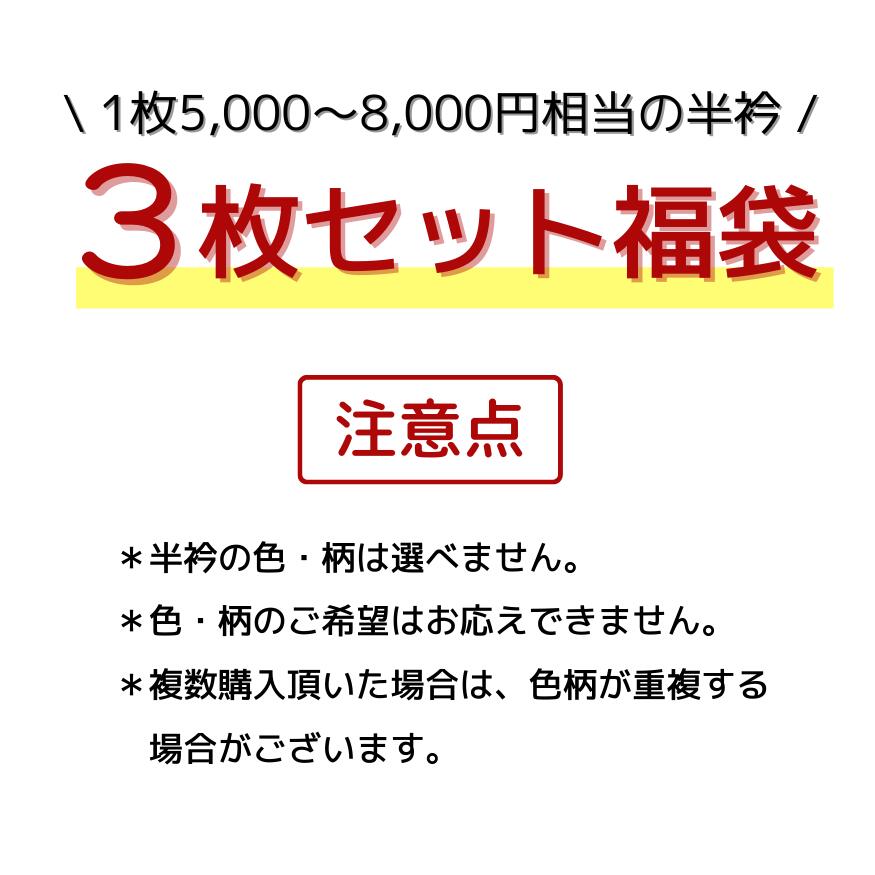（振袖用）半衿福袋 刺繍半衿3枚入り 丹後ちりめん 豪華 古典 パステル かわいい おしゃれ 成人式 振袖 卒業式 袴 着物 和装 前撮り 白 金 銀 ピンク 桃 紫 水 青 2