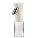 オイルスプレー ボトル オリーブオイル グレープシードオイル用 240ml 耐熱 ガラス製 ミスト吹き 液だれ防止 ホワイト