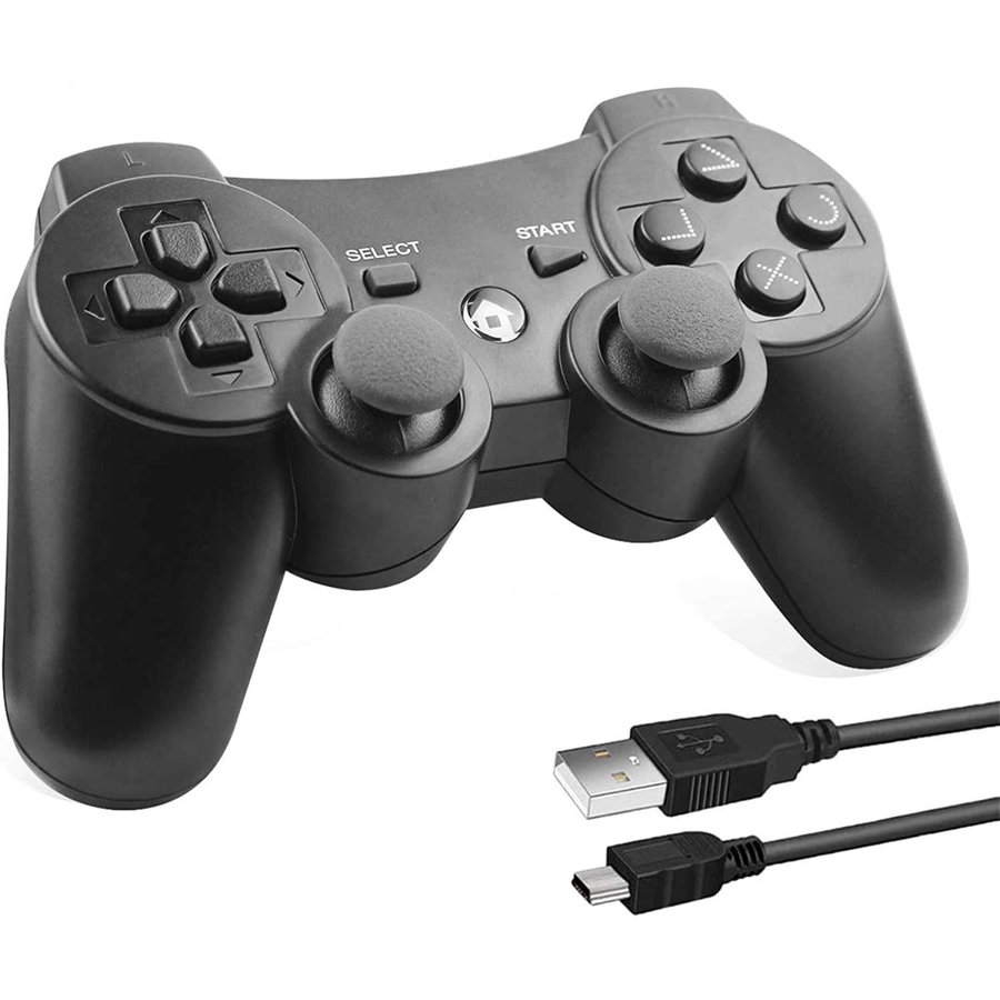 【送料無料】PS3 コントローラー ワイヤレス 無線 ゲームパッド 振動機能 人間工学 USB ケーブル 6軸リモートゲームパッド 充電式 USB 1