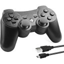 PS3 コントローラー ワイヤレス 無線 ゲームパッド 振動機能 人間工学 USB ケーブル 6軸リモートゲームパッド 充電式…