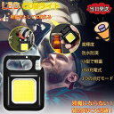 「着後レビューで特典」 LED 投光器 懐中電灯 栓抜き COB 作業灯 USB充電式 キーホルダー式 超ミニ 小型 軽量 高輝度 3種点灯モード IPX4防水...