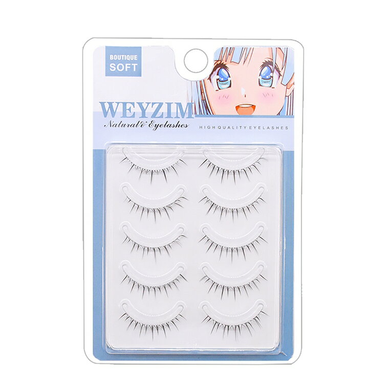 「着後レビューで特典」 ふんわりラッシュ つけまつげ 5ペア入り ナチュラル エレガント アイラッシュ ..