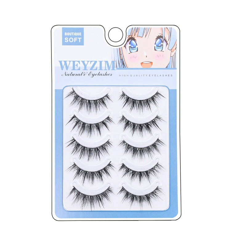 「着後レビューで特典」 ふんわりラッシュ つけまつげ 5ペア入り ナチュラル エレガント アイラッシュ ..