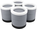 「着後レビューで特典」 洗濯機かさ上げ台 4.7cmかさあげ 防振ゴム 洗濯機用防振かさ上げ台 洗濯機置台 乾燥機 冷蔵庫 家具用 高さ調節 振動・異音軽減 滑り止め 床に傷防止 4個入り (グレー)