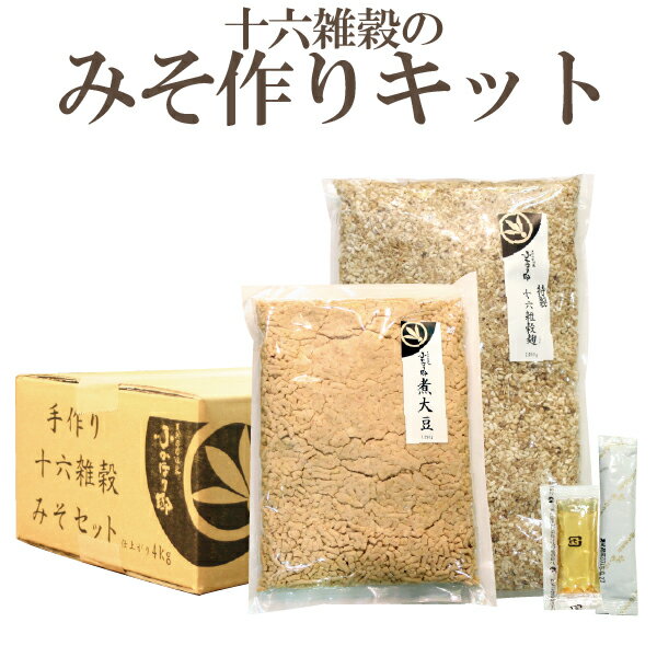 手作り十六雑穀みそキット4kg【送料無料 ご家庭でみそ作り】 健康 ふかほり邸