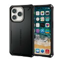 エレコム i Phone 14 Pro ケース カバー 耐衝撃 衝撃吸収 ZEROSHOCK 5m落下耐性/衝撃吸収素材採用/ハニカム構造 【衝撃吸収フィルム付き】 ストラップホール付き ブラック PM-A22CZEROSBK