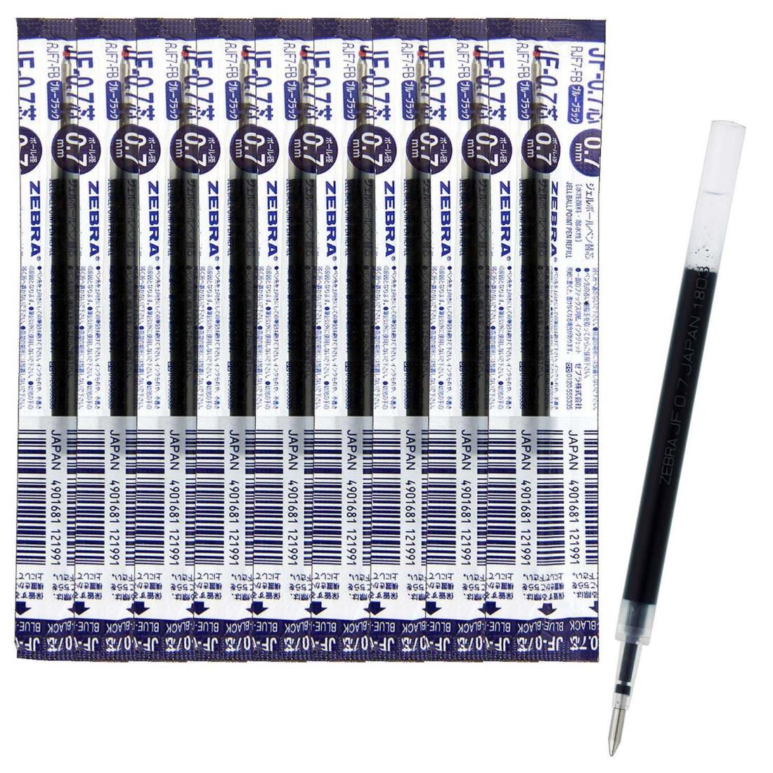 ゼブラ ジェルボールペン替芯 サラサ JF-0.7芯 ブルーブラック 10本 B-RJF7-FB