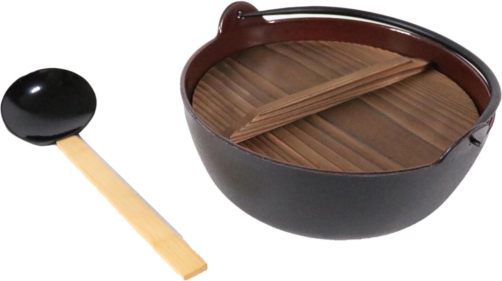 中部 トキワ やまが鍋 24cm(杓子付) (内茶ホーロー仕上) 日本製 QYM02024