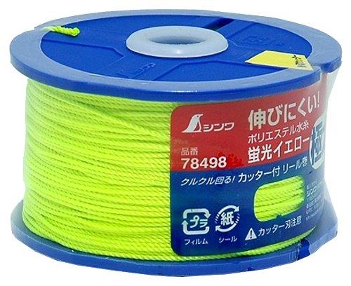 シンワ測定(Shinwa Sokutei) ポリエステル水糸 リール巻 蛍光イエ ロー 極太1.2mm 120m 78498