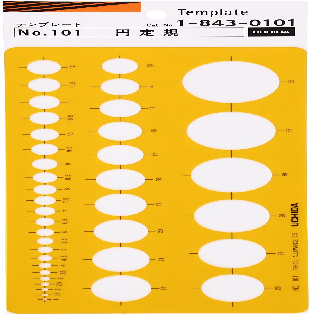 ウチダ テンプレート No.101 円定規 1-843-0101