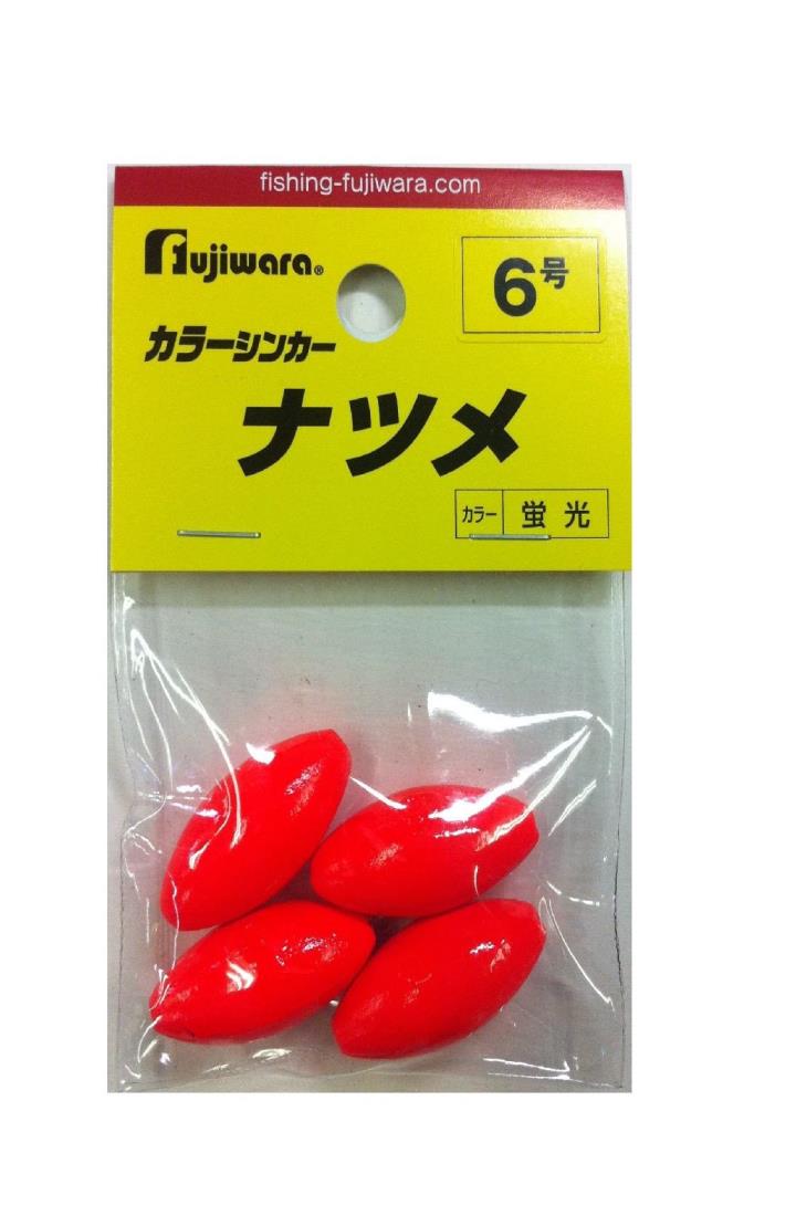 フジワラ(FUJIWARA) カラーシンカー ナツメ 6号 蛍光レッド