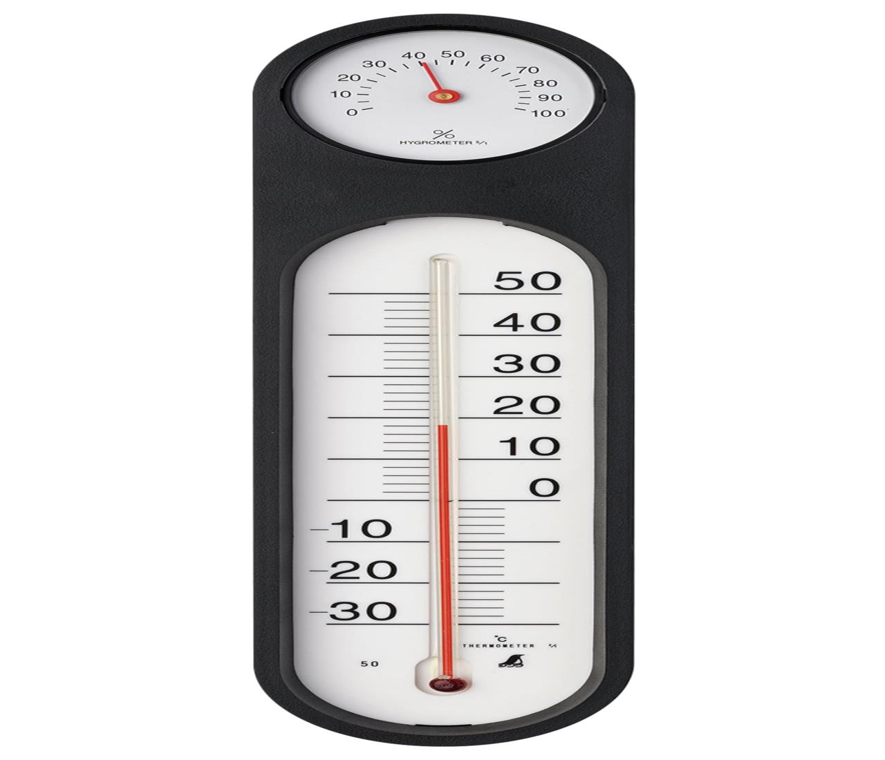 シンワ測定(Shinwa Sokutei) 温湿度計 PCオーバル ブラック＆ホワイト M-055 一個箱入 48929