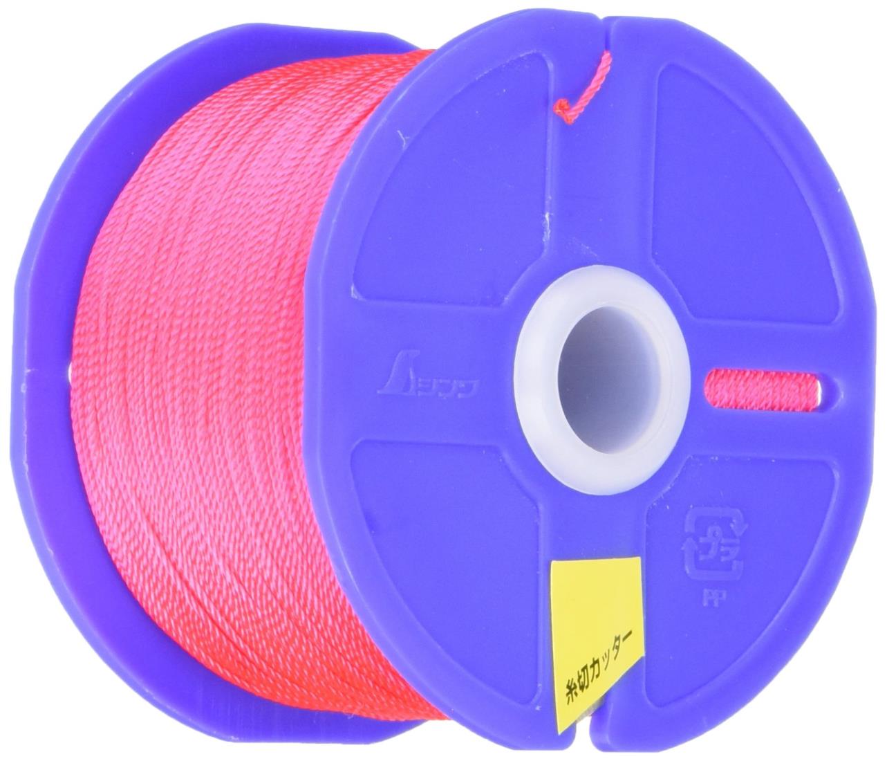 シンワ測定(Shinwa Sokutei) ポリエステル水糸 リール巻 蛍光ピンク 太 0.8mm 270m 78480
