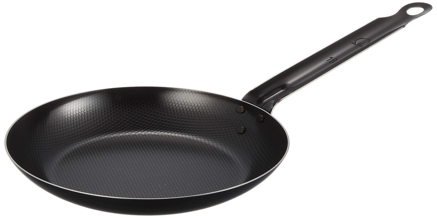 遠藤商事 TKG 鉄フライパン 18cm 表面凹凸模様のエンボス加工食材との接触面積が小さくなる為こびりつきにくい IH対応 内径×深さ(mm)183×38底径(mm)120板厚(mm)1.6 質量(kg)0.47 業務用 日本 AHLJ718のサムネイル