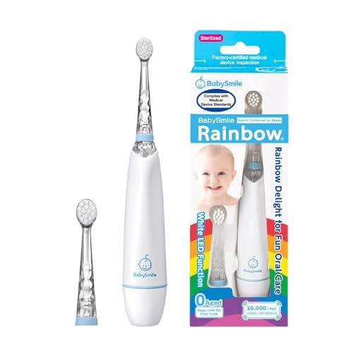 ベビースマイル こども用電動歯ブラシ S-204 レインボー 電動歯ブラシ 子供 赤ちゃん 歯ブラシ 電動 日本製 (ブルー)