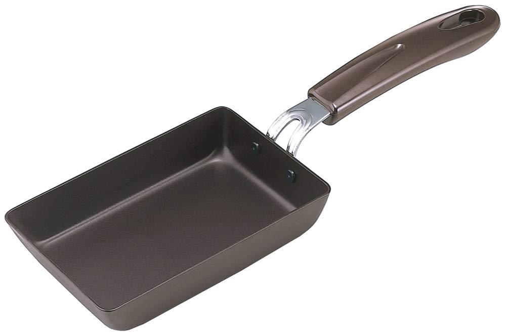 下村企販 卵1個でぴったり 卵焼き フライパン 【日本製】 IH・直火対応 卵焼き器 小 15×10cm お弁当作り 一人暮らし ブラウン 鉄製 燕三条 27473