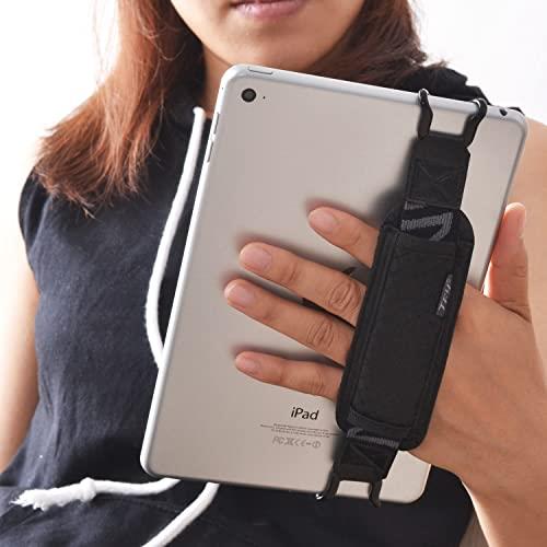 TFY タブレット用安全ハンドストラップ ホルダー iPad (iPad mini & mini 2 & mini 3 / iPad Air / iPad Air 2 / iPad Pro 9.7インチ) - Samsungタブレット - Nexus 7 / Nexus 10 など用 (ブラック)