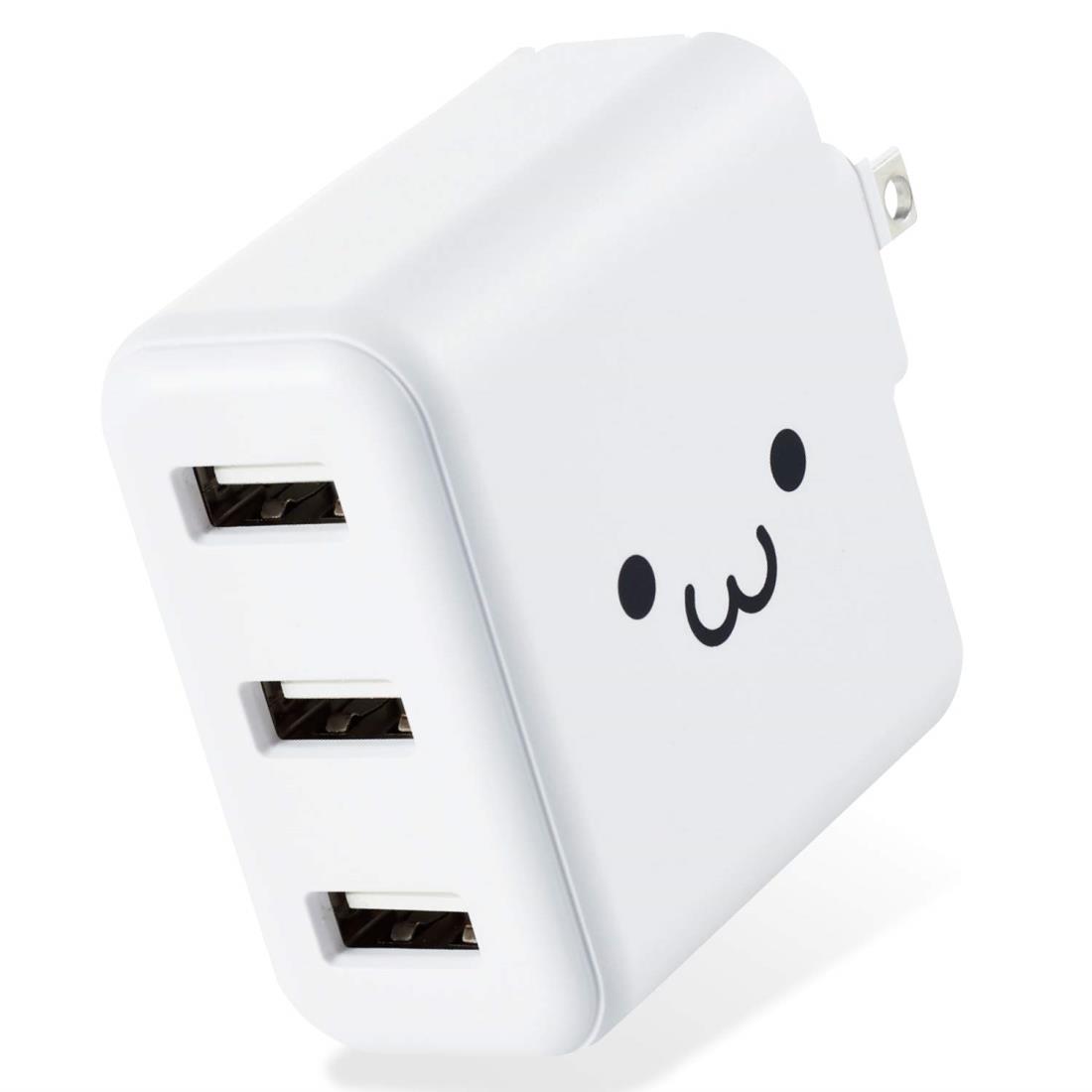 エレコム(ELECOM) USB コンセント 充電器 合計18W USB-A×3 【 i Phone ( i Phone13シリーズ対応 ) / Android / タブレット 対応 】 ホワイトフェイス MPA-ACU12WF