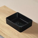 【JOMOWN限定排水セット付き】ブラック 洗面ボウル 小型 オシャレ 洗面台 洗面ボール 置き型 手洗い鉢 陶器 手洗い器 手洗いボウル 405*310*13...