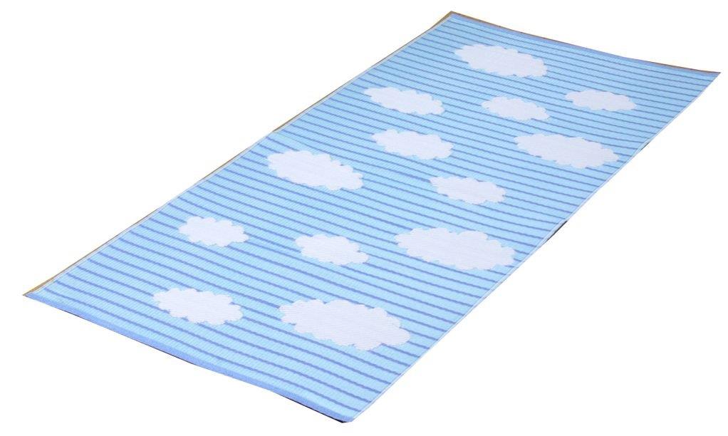 イケヒコ 洗える PP カーペット 国産 『くも』 約87×174cm ブルー