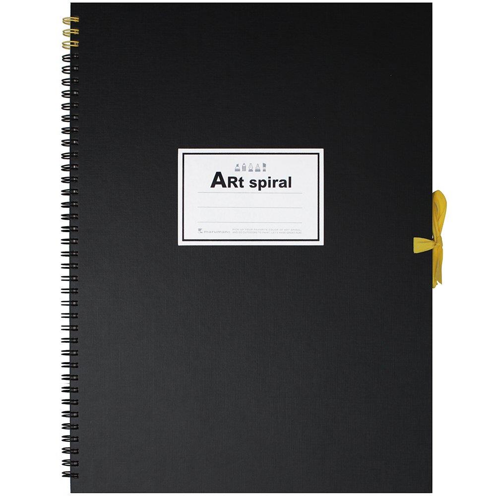 マルマン スケッチブック F6 アートス パ イ ラ ル 画用紙 厚口 ブラック 24枚 S316-05