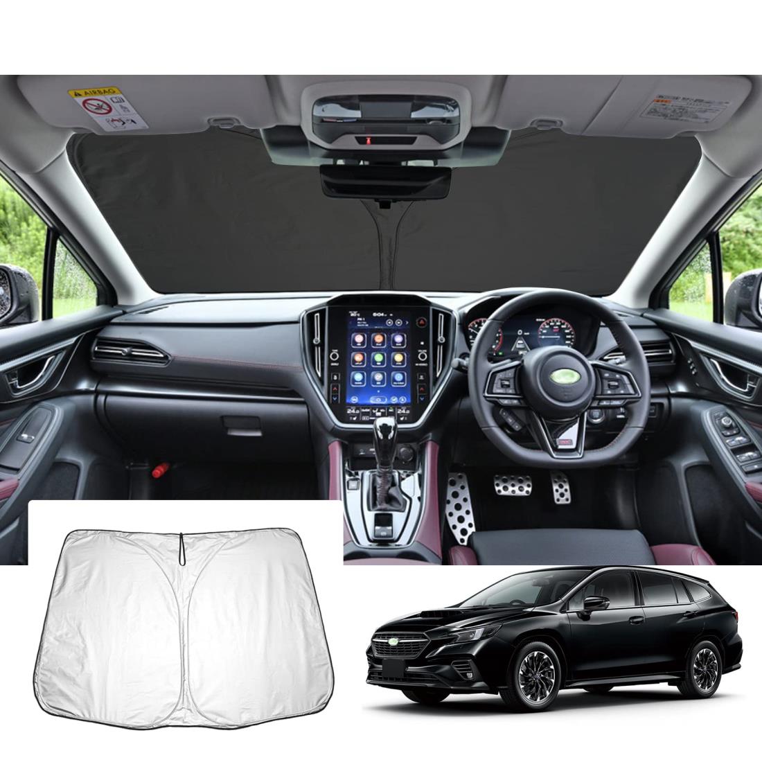 【GAFAT】スバル レヴォーグ VN5/VNH型 2代目 2020年モデル~現行 baRUSU Levorg 新型 専用 車用サンシェード フロントガラス用 レヴォーグ サンシェード vn5 UVカット 折り畳み 遮光 断熱 紫外線カット レヴォーグ vn5 アクセサリー 日よけ 収納袋付 車中泊 軽量 取付簡単 イ