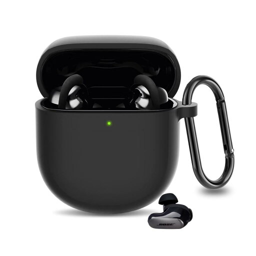 Vikisda Bose QuietComfort Ultra Earbuds 用 ケース【2023年10月発売】専用保護カバー シリコンケース 装着充電可能 全面保護 落下・キズ防止 耐衝撃 防塵 軽量 QuietComfort Ultra Earbuds 対応 カラビナ付き (ブラック) Vikisda Bose QuietComfort Ultra Earbuds 用 ケース【2023年10月発売】専用保護カバー シリコンケース 装着充電可能 全面保護 落下・キズ防止 耐衝撃 防塵 軽量 QuietComfort Ultra Earbuds 対応 カラビナ付き (ブラック)