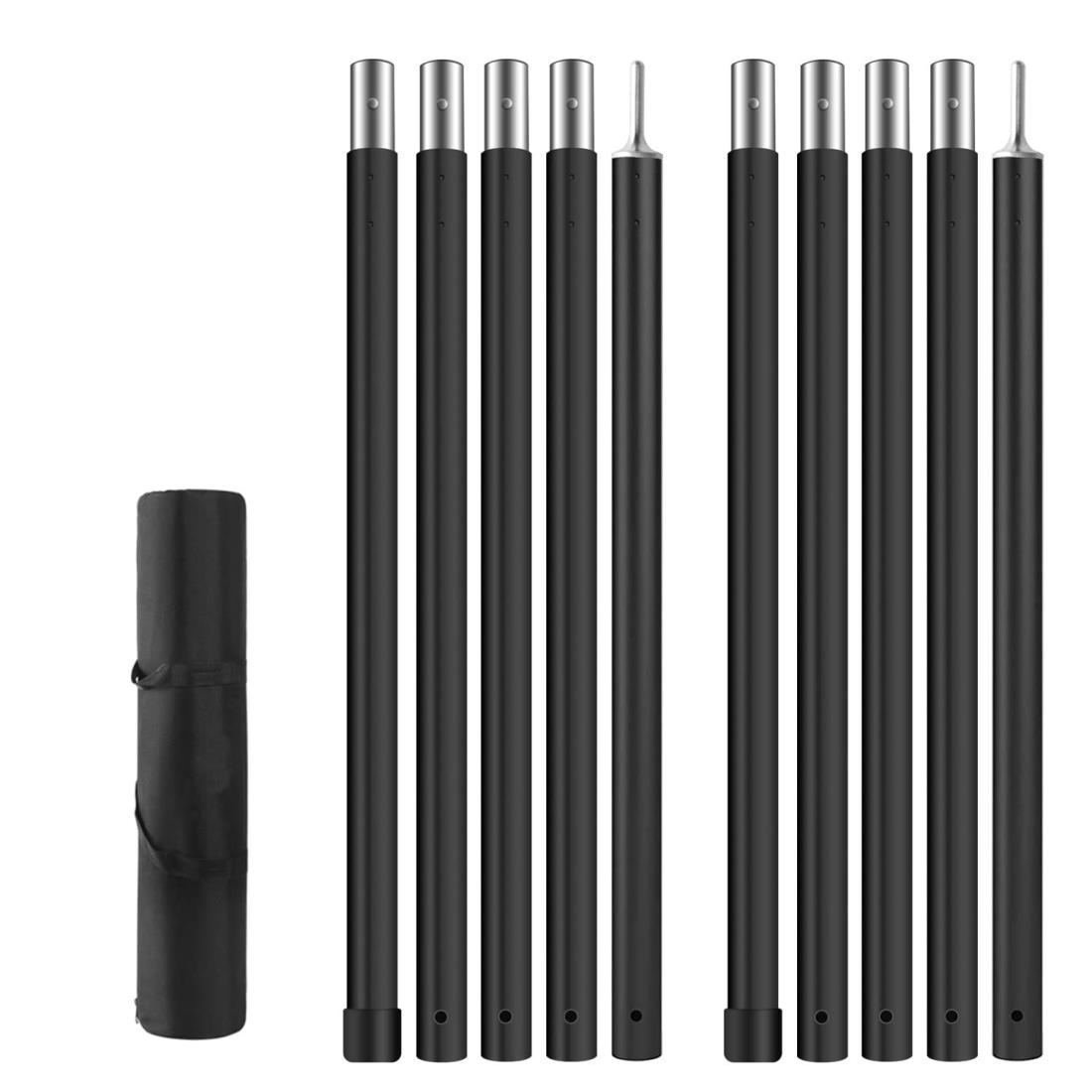 タープポール 『2023最新型』直径28mm 総長250cm アルミテントポール 2セット入り テントポール アルミポール タープ・キャンプ用ポール 航空A6061アルミニウム製分割式節/5節連結 天幕用 プッシュボタン式 組立簡単 コンパクト 軽量 テント・タープ設営用 キャンプギア ツー